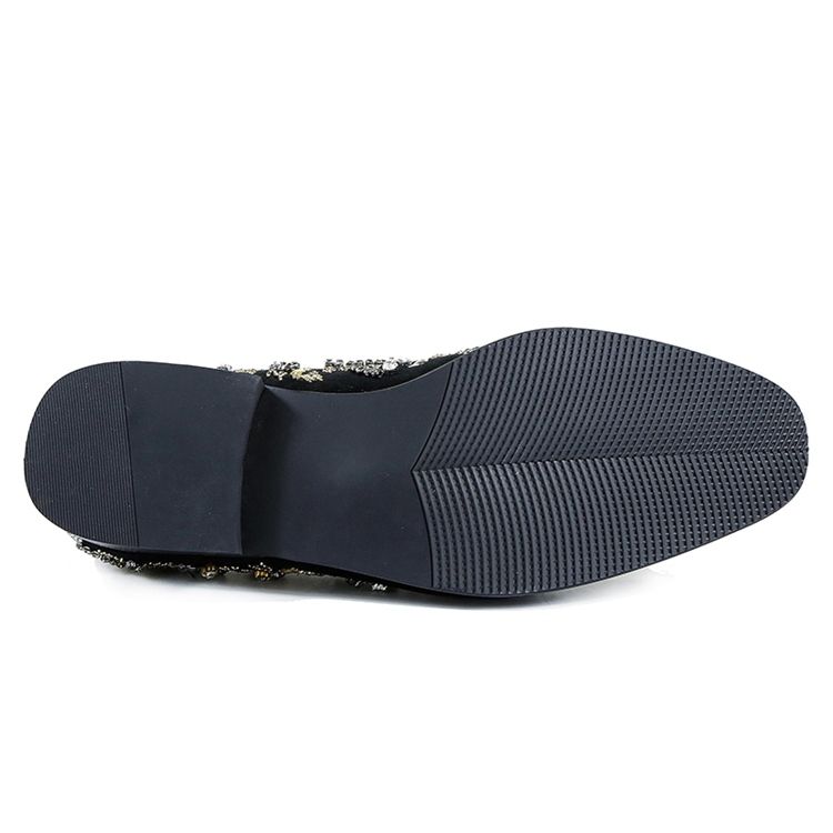 Rhinestone Round Toe Slip-on Herren Freizeitschuhe