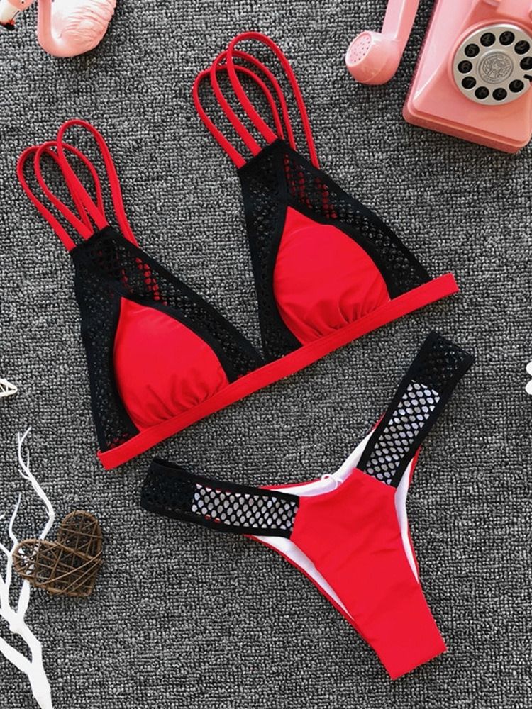 Damen-bikini-set In Farbblock-optik