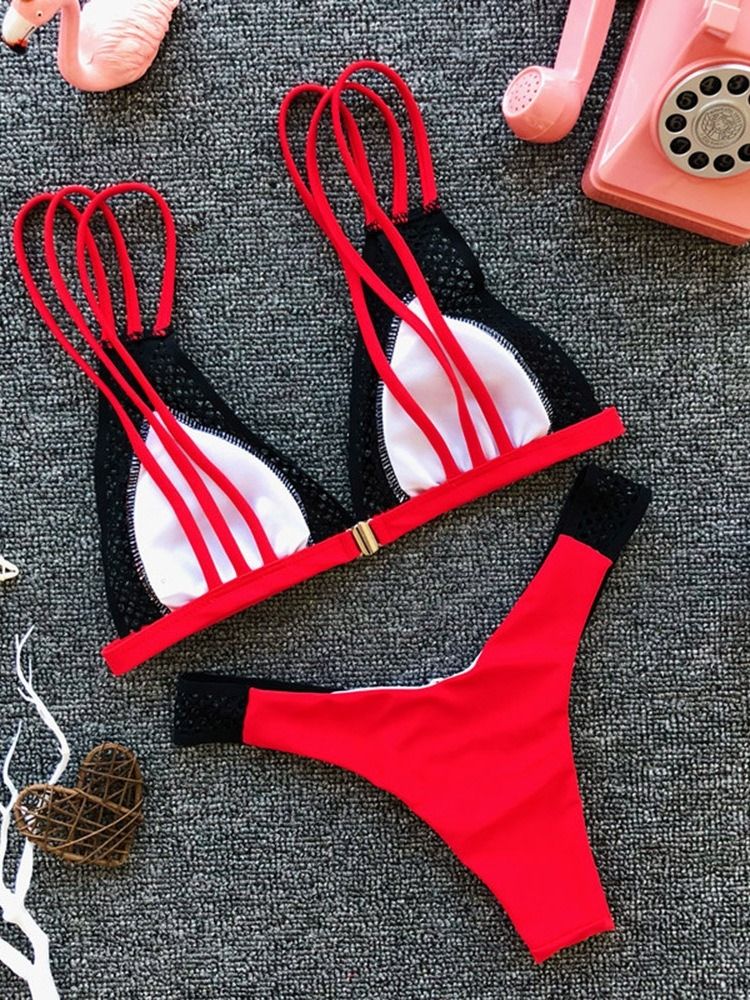 Damen-bikini-set In Farbblock-optik