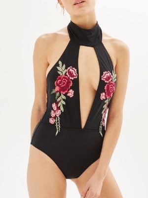 Damen-einteiler Sexy Blumen Bademode