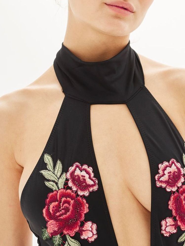 Damen-einteiler Sexy Blumen Bademode