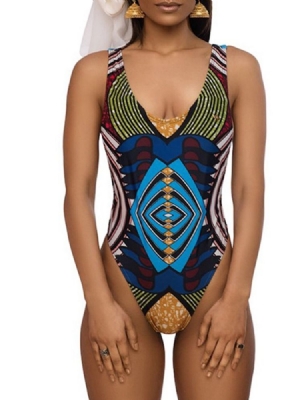 Damen Print Stripe Tankini Set Bademode