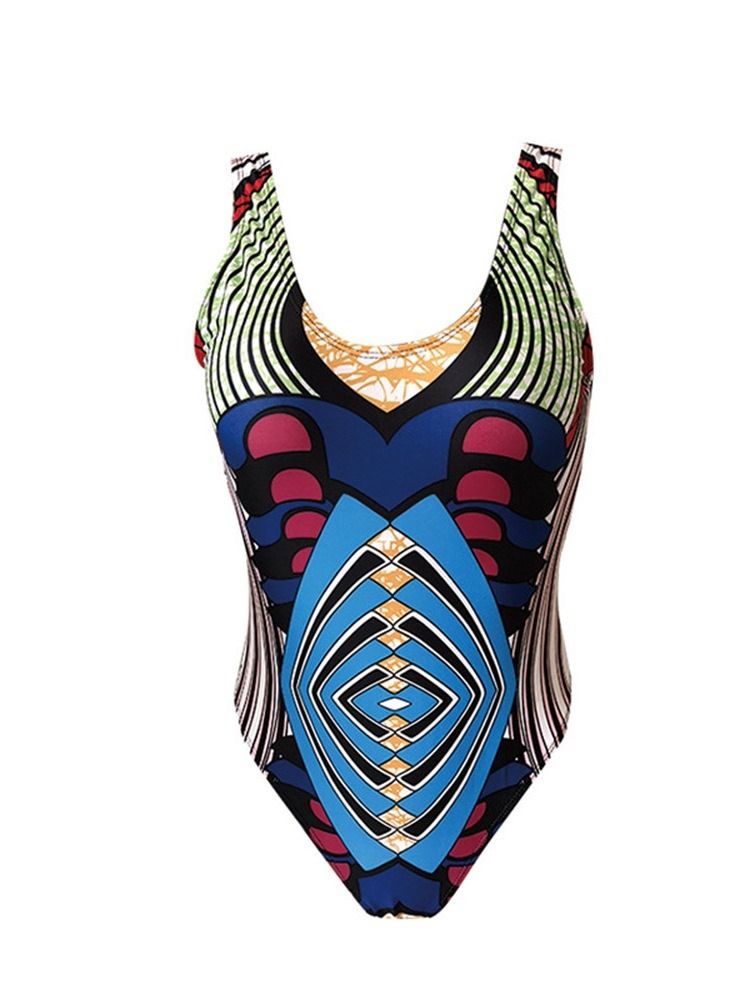 Damen Print Stripe Tankini Set Bademode