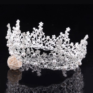 Damen Hochzeit Perlen Tiara Haarschmuck