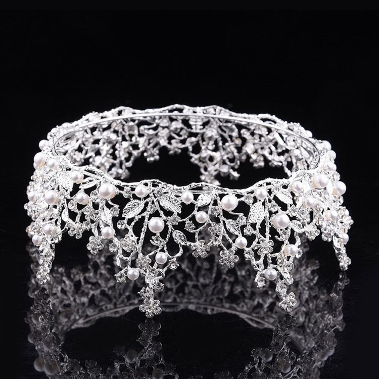 Damen Hochzeit Perlen Tiara Haarschmuck