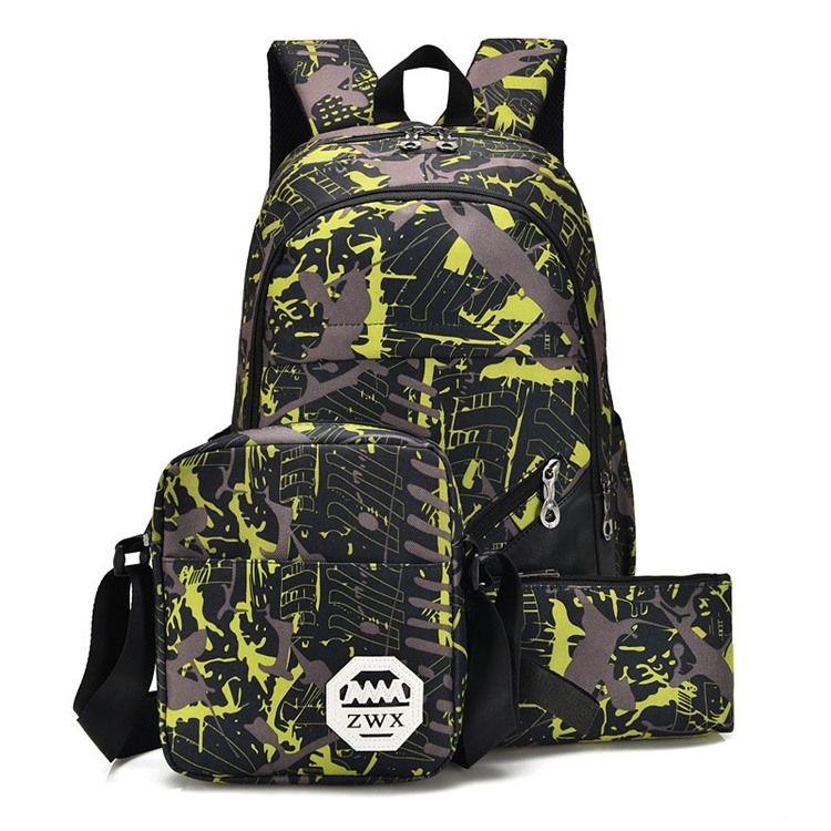 Herren Rucksack Mit Modischem Camouflage-muster Aus Canvas