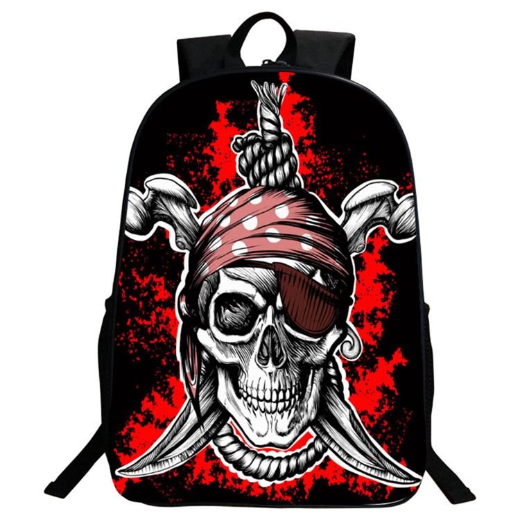 Herrenrucksack Im Koreanischen Stil Mit Totenkopfdruck