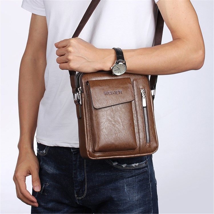 Plain European Pu Square Crossbody Bags