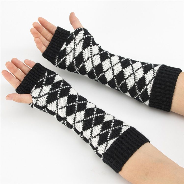 Damen Acryl Geometrische Casual Herbst Handschuhe