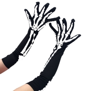 Damen Cosplay Totenkopf Halloween Handschuhe