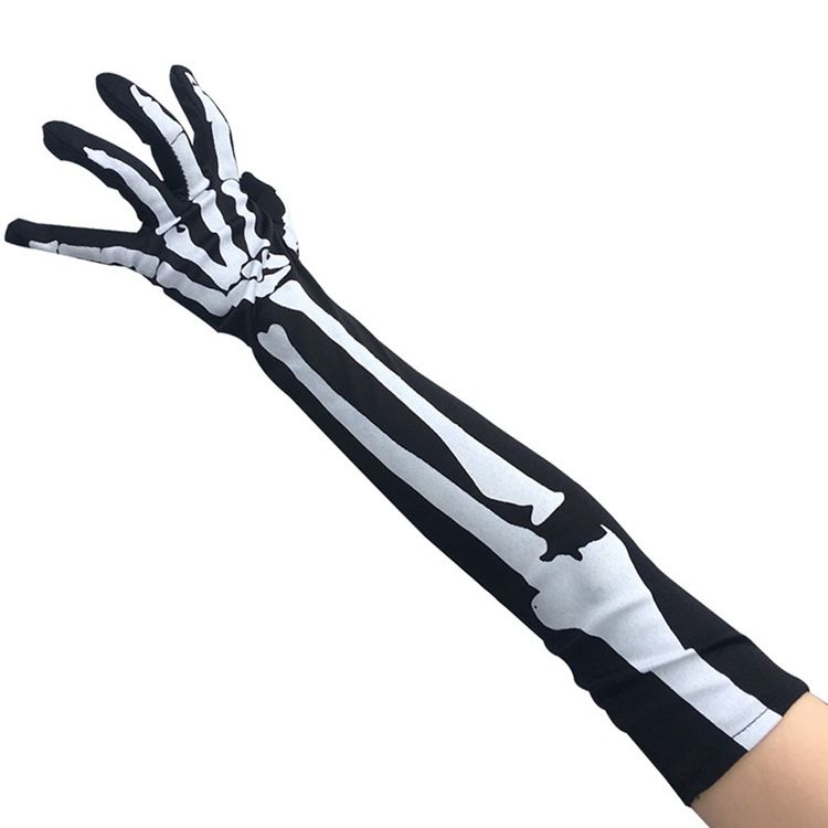 Damen Cosplay Totenkopf Halloween Handschuhe