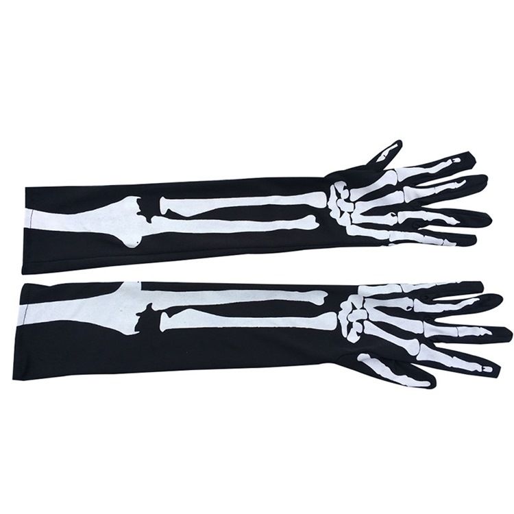 Damen Cosplay Totenkopf Halloween Handschuhe