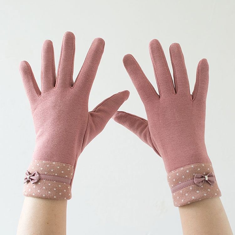 Damen-damen-damen-handschuhe Zum Warmhalten Mit Punkten