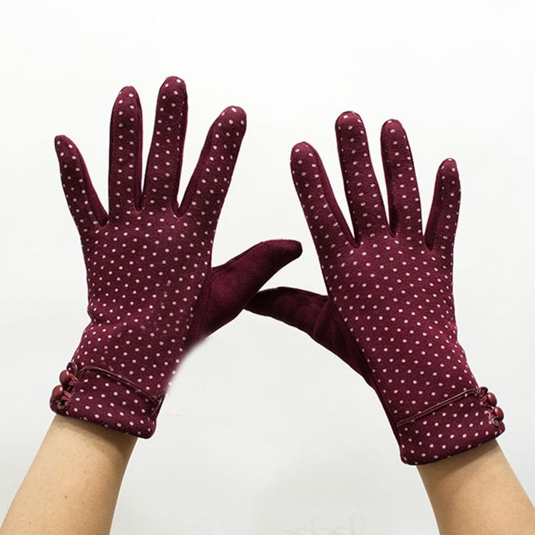 Damen-damen-damen-handschuhe Zum Warmhalten Mit Punkten