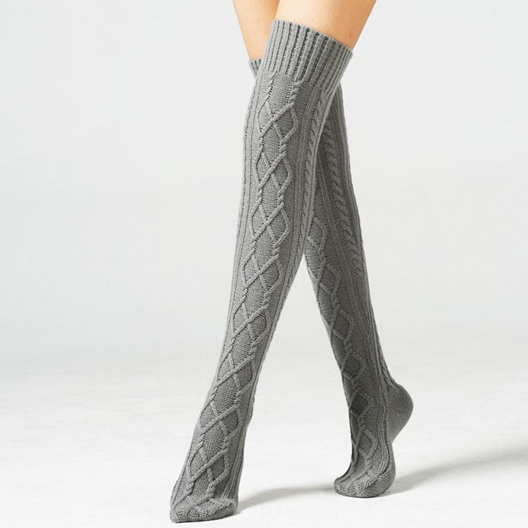 Damen Overknees Warme Stiefelsocken