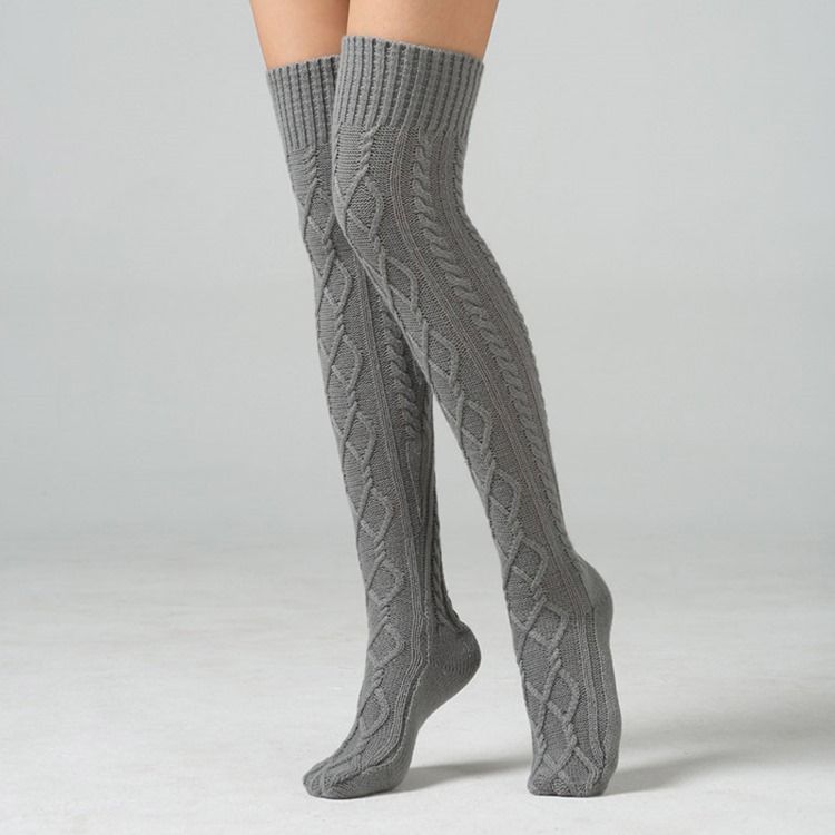 Damen Overknees Warme Stiefelsocken