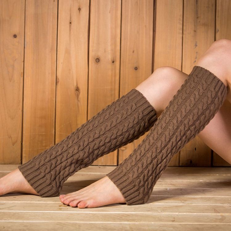 Damen Reinfarbige Beinwärmer-socken