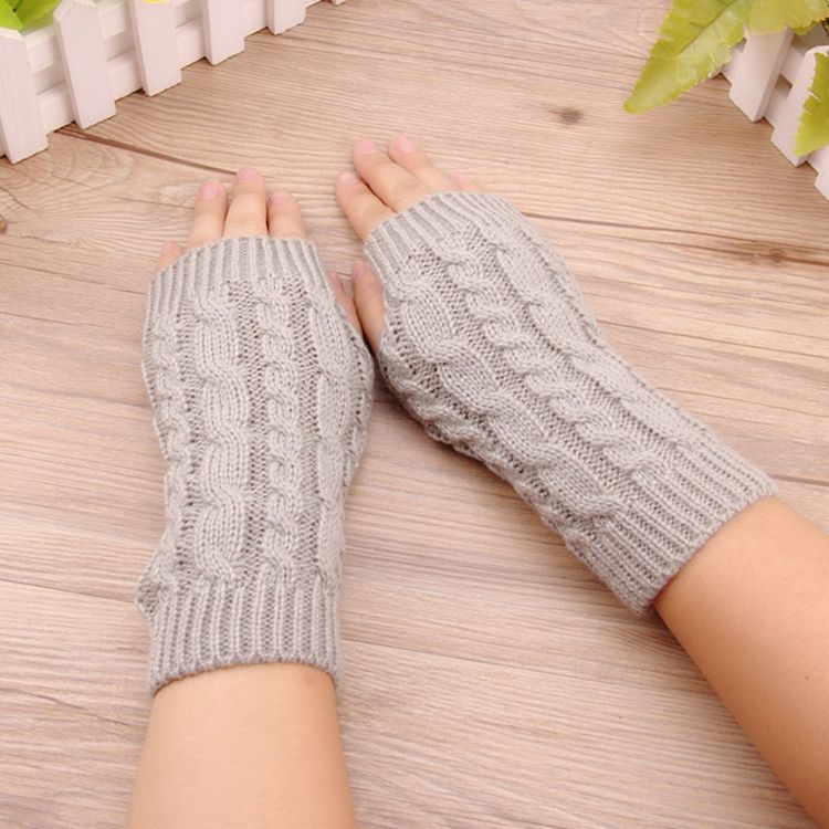 Pure Color Knit Twist Damenhandschuhe