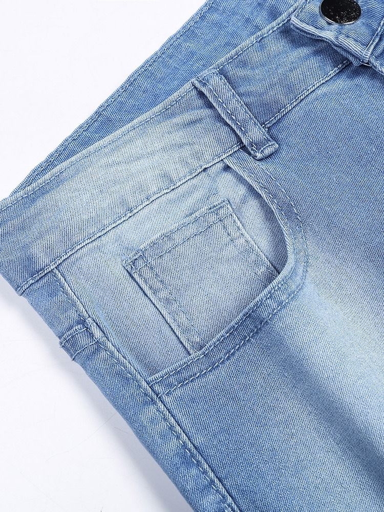 Bleistift Hosentasche Casual Reißverschluss Herren Jeans Men