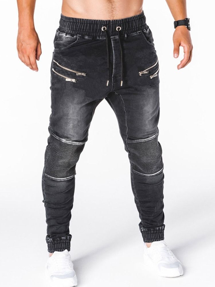 Bleistifthose Getragen Mid Waist Hip Hop Herren Jeans