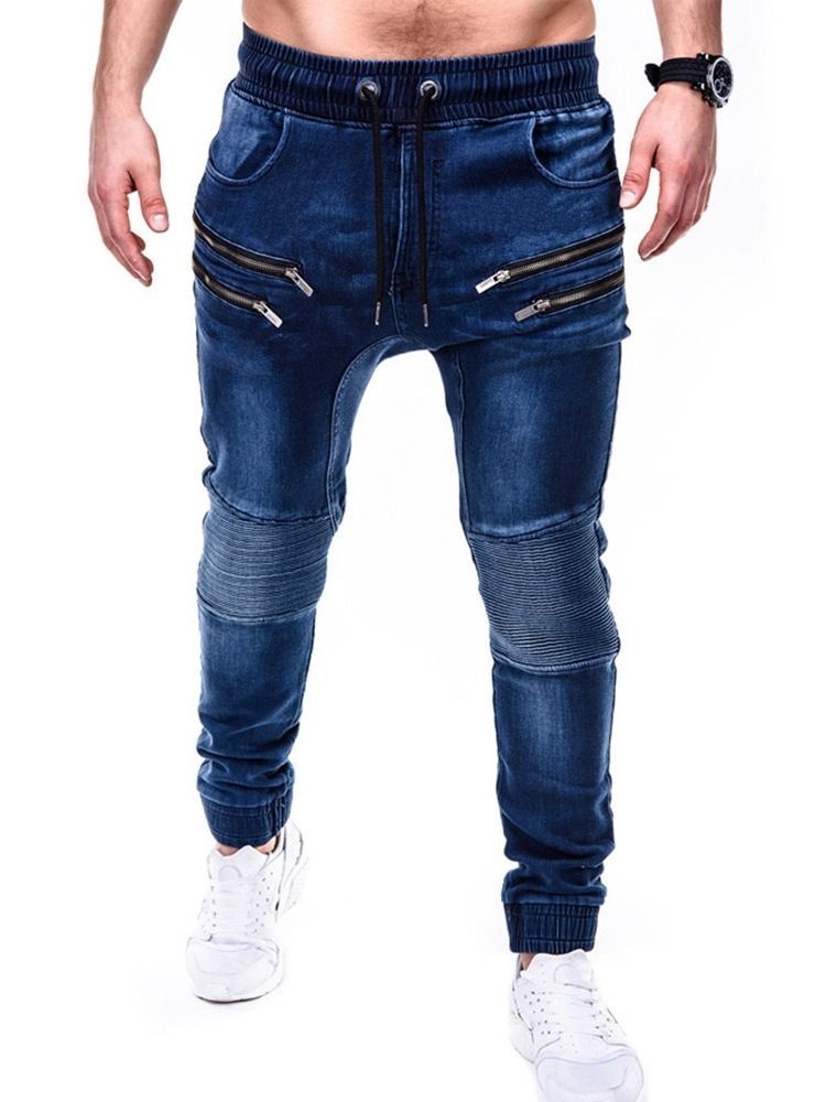 Bleistifthose Getragen Mid Waist Hip Hop Herren Jeans