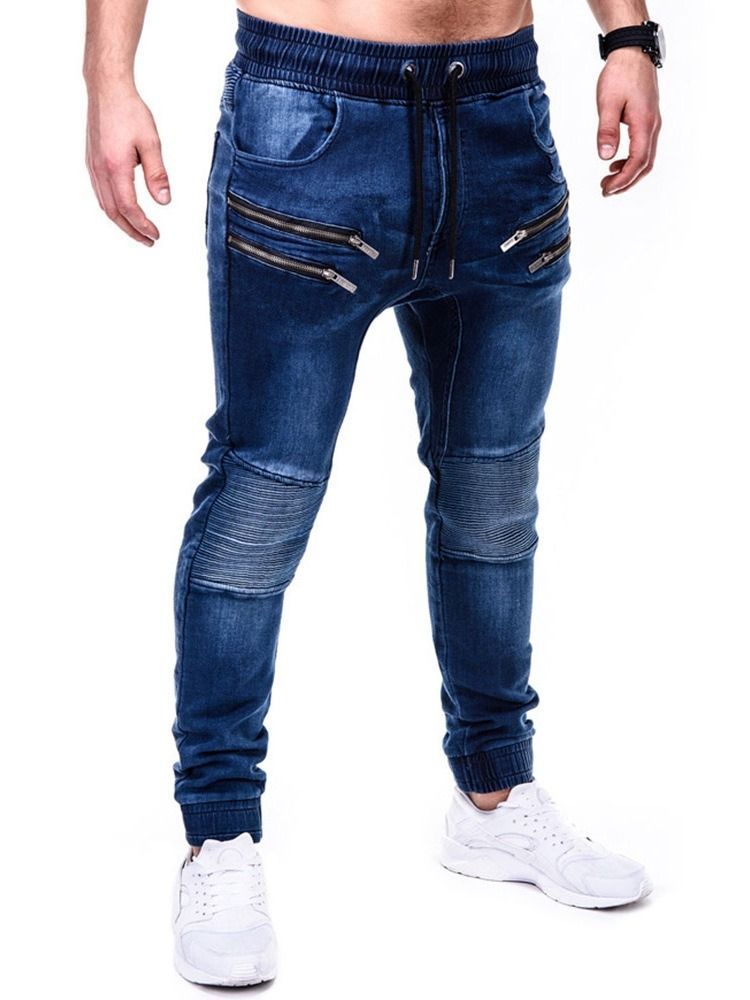 Bleistifthose Getragen Mid Waist Hip Hop Herren Jeans