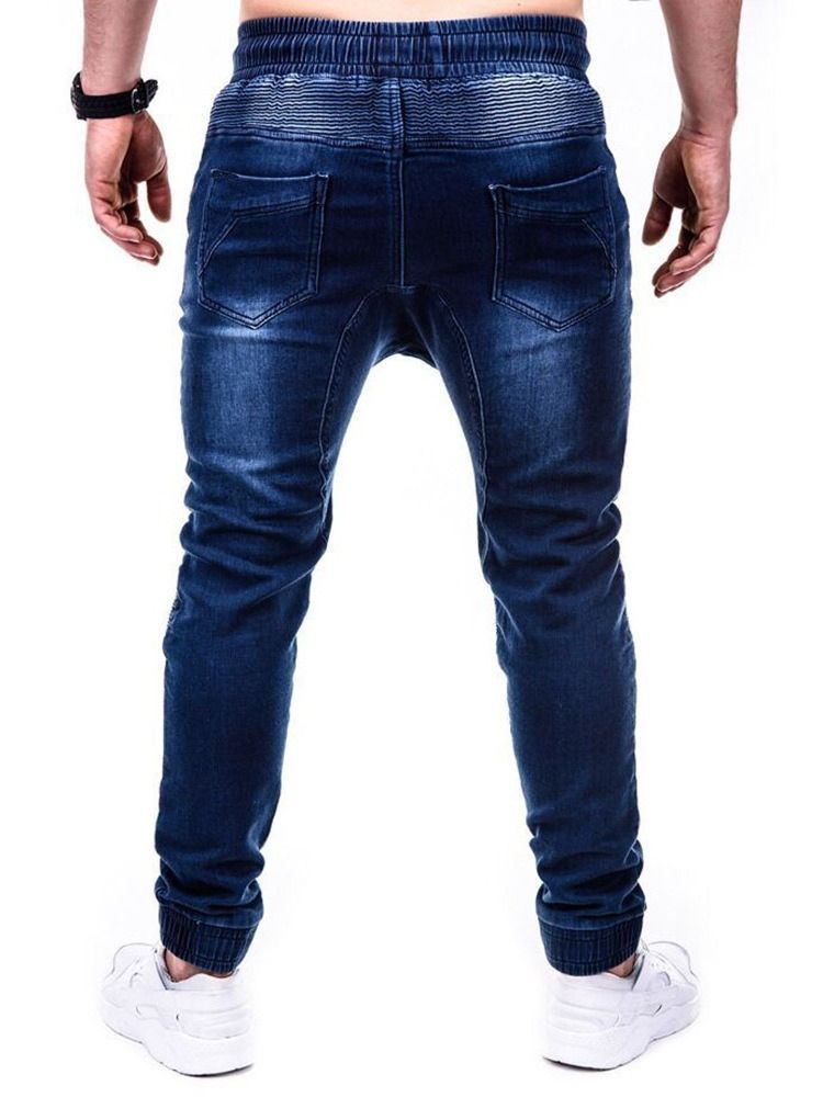 Bleistifthose Getragen Mid Waist Hip Hop Herren Jeans