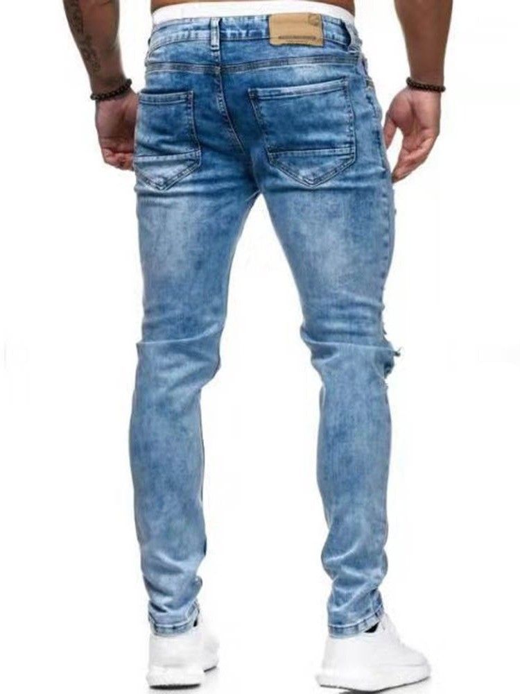 Bleistifthose Loch European Zipper Herren Jeans