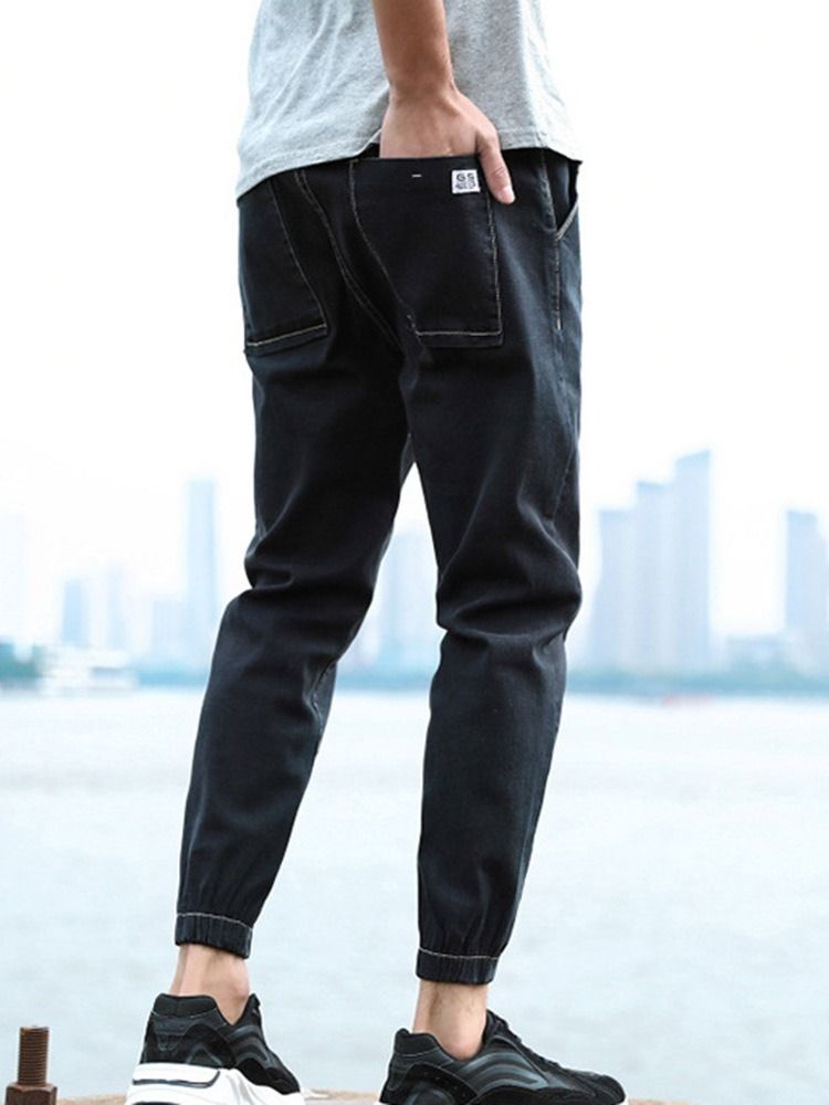 Bleistifthose Mid Waist Zipper Herrenjeans