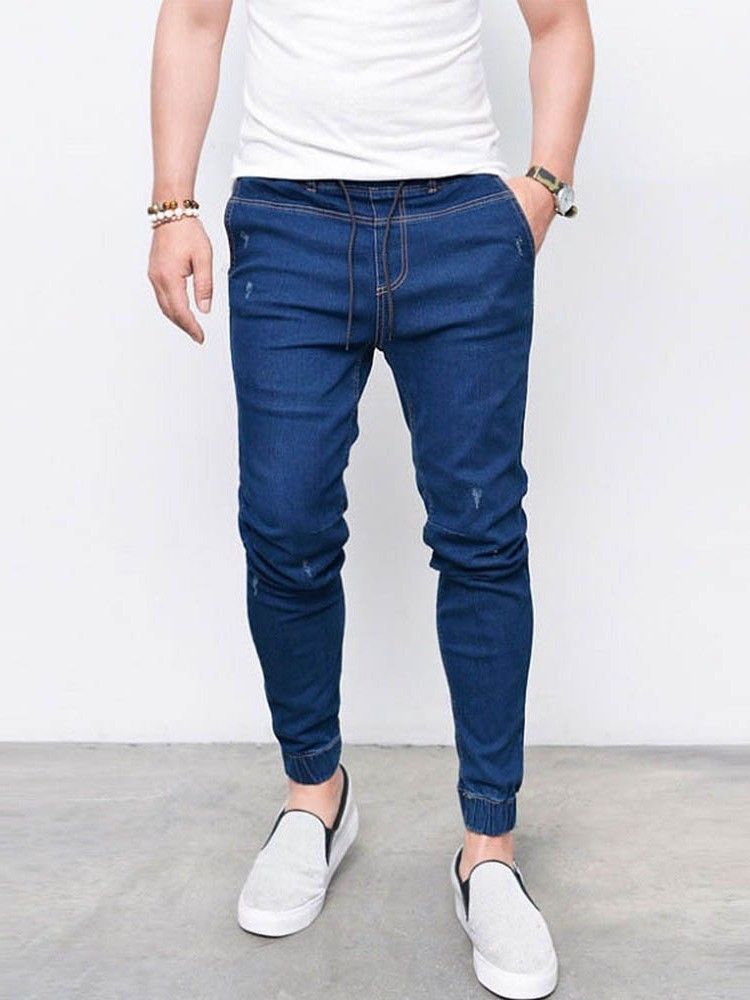 Bleistifthose Mit Schlichter Tasche Herren Freizeitjeans