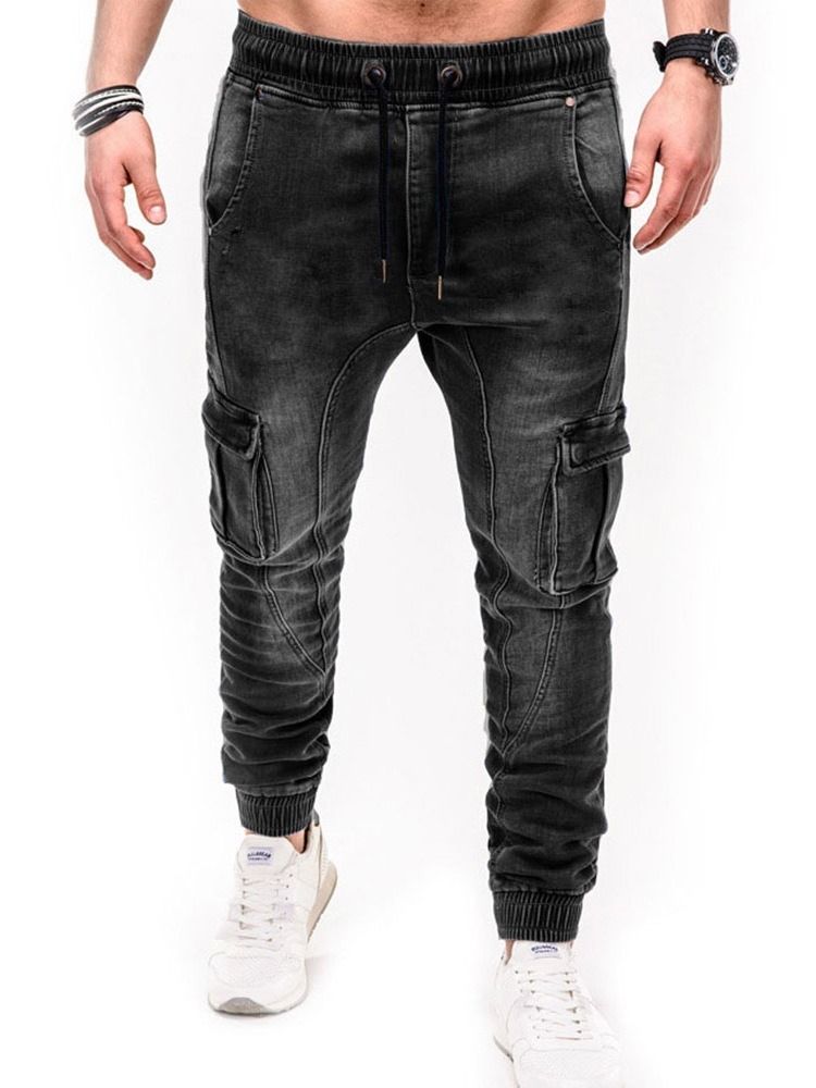 Bleistifthose Mit Taschen Für Herren Lässige Jeans Mit Mittlerer Taille