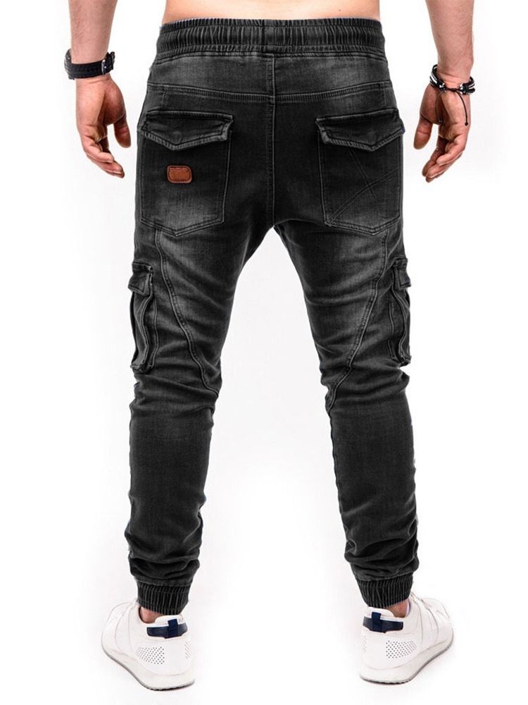 Bleistifthose Mit Taschen Für Herren Lässige Jeans Mit Mittlerer Taille