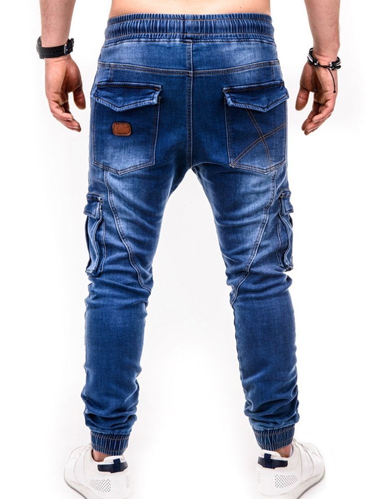 Bleistifthose Mit Taschen Für Herren Lässige Jeans Mit Mittlerer Taille