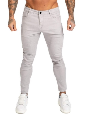 Bleistifthose Plain Pocket Sports Zipper Herren Jeans