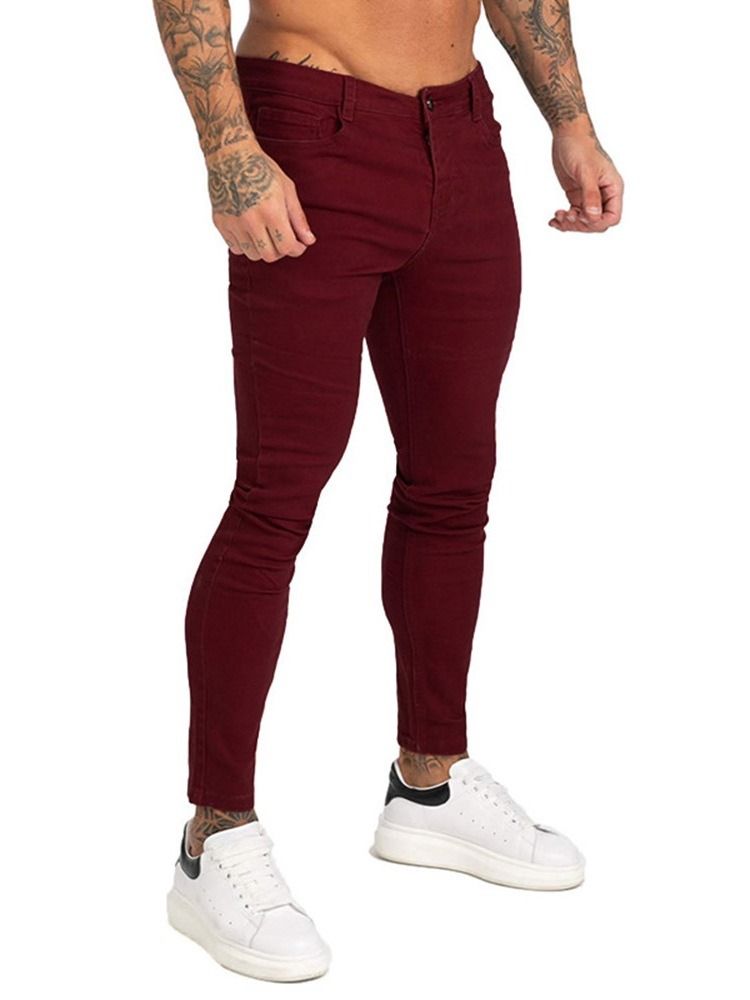 Bleistifthose Plain Pocket Sports Zipper Herren Jeans