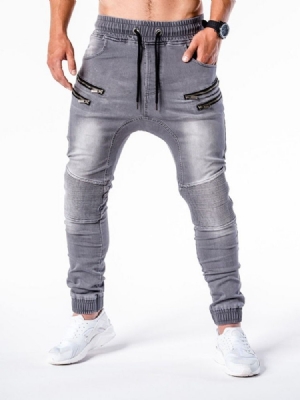 Bleistifthose Reißverschluss Lässige Herren Jeans Mit Mittlerer Taille