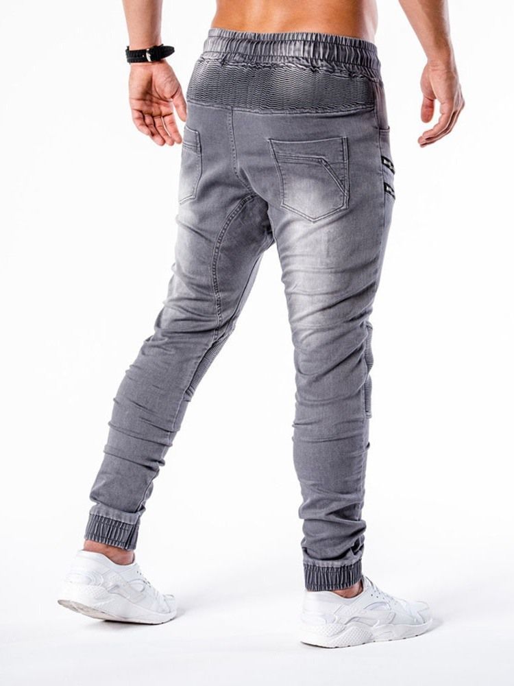 Bleistifthose Reißverschluss Lässige Herren Jeans Mit Mittlerer Taille