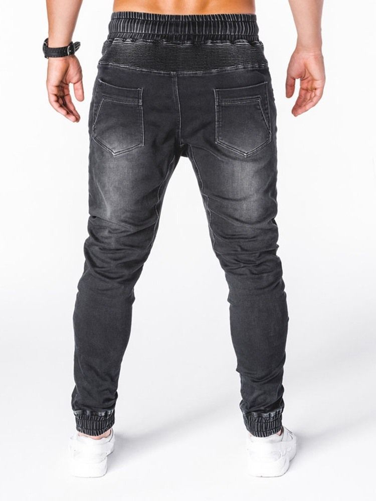 Bleistifthose Reißverschluss Lässige Herren Jeans Mit Mittlerer Taille