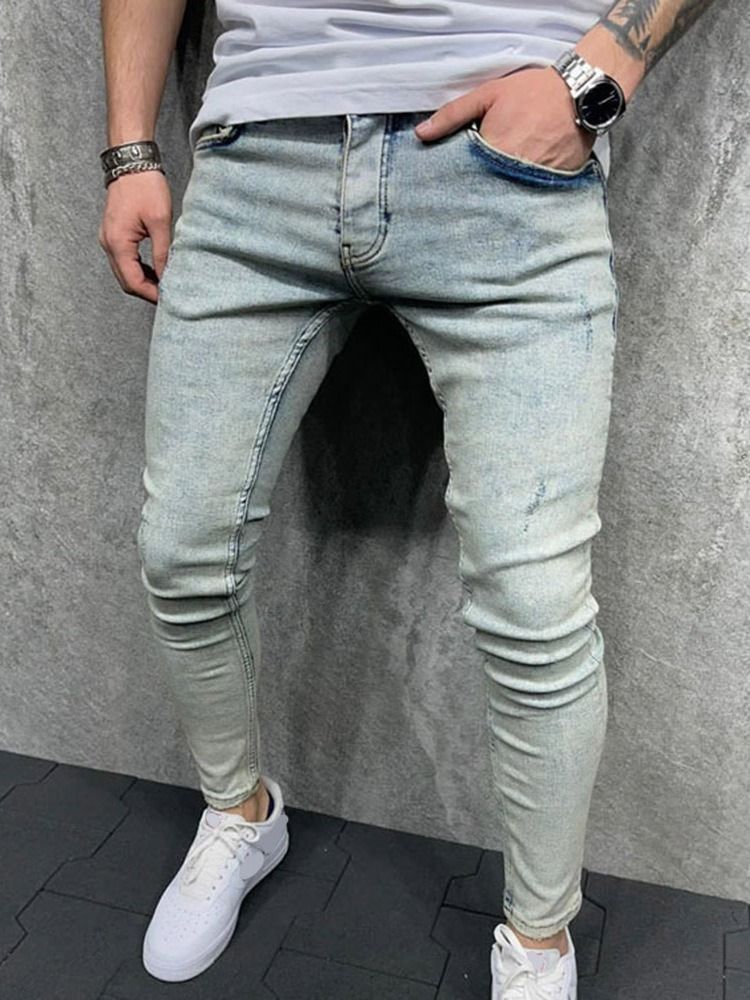 Bleistifthose Reißverschluss Lässiger Reißverschluss Herrenjeans