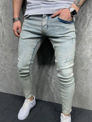 Bleistifthose Reißverschluss Lässiger Reißverschluss Herrenjeans