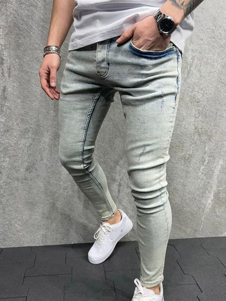 Bleistifthose Reißverschluss Lässiger Reißverschluss Herrenjeans