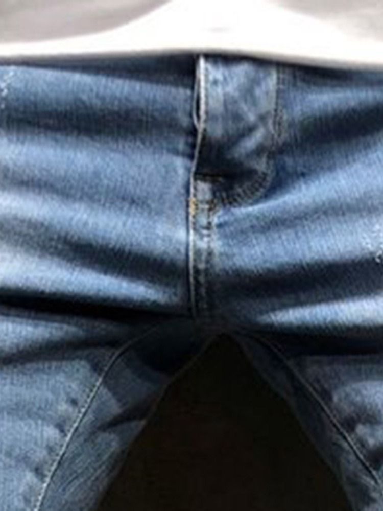 Bleistifthose Streifenloch Mittelhohe Europäische Herrenjeans