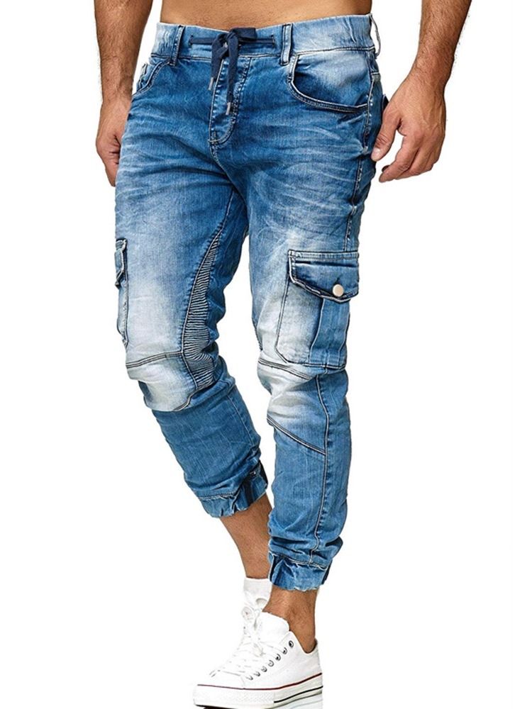 Bleistifthose Tasche Reißverschluss Lässige Herrenjeans