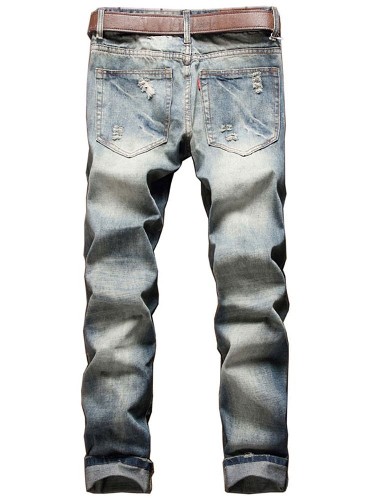 Casual Holes Denim Herrenjeans