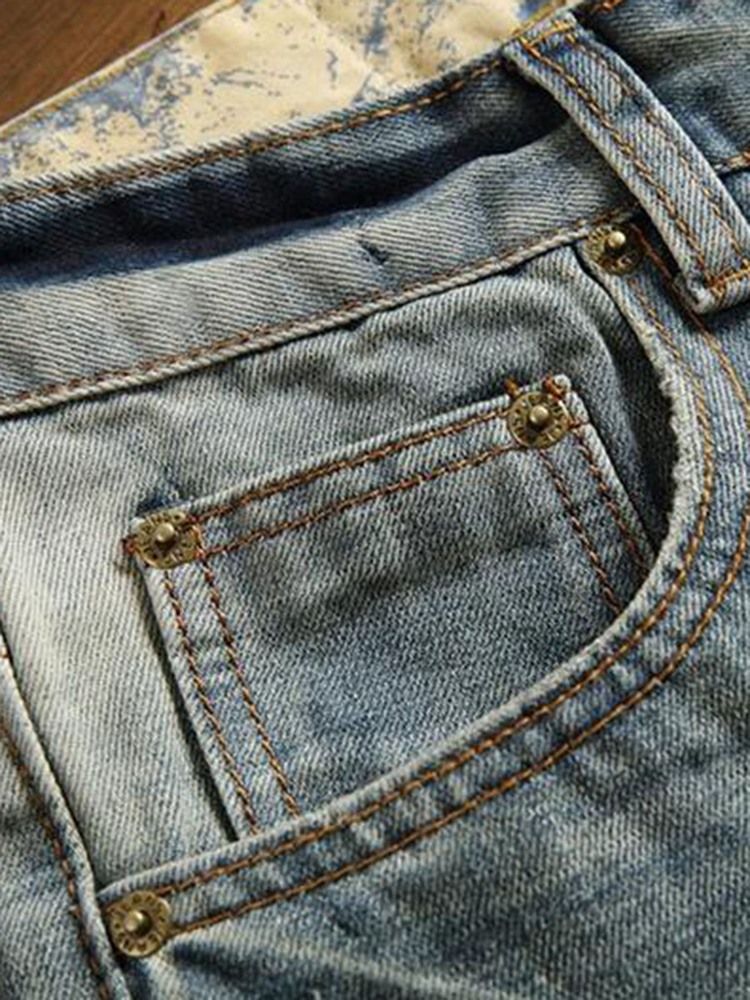 Casual Holes Denim Herrenjeans