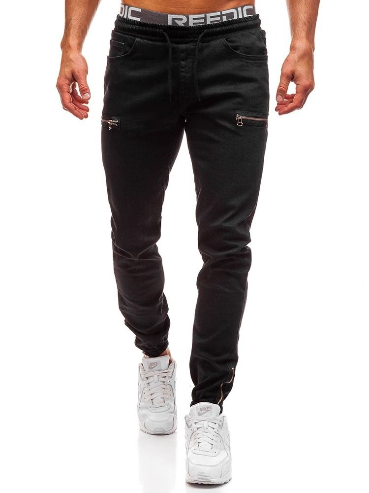 Color Block Pocket Casual Herren Schnürjeans