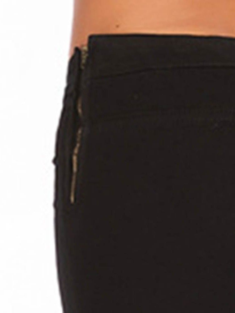 Damen Bleistifthose Schlichter Reißverschluss Skinny Low-waist Jeans