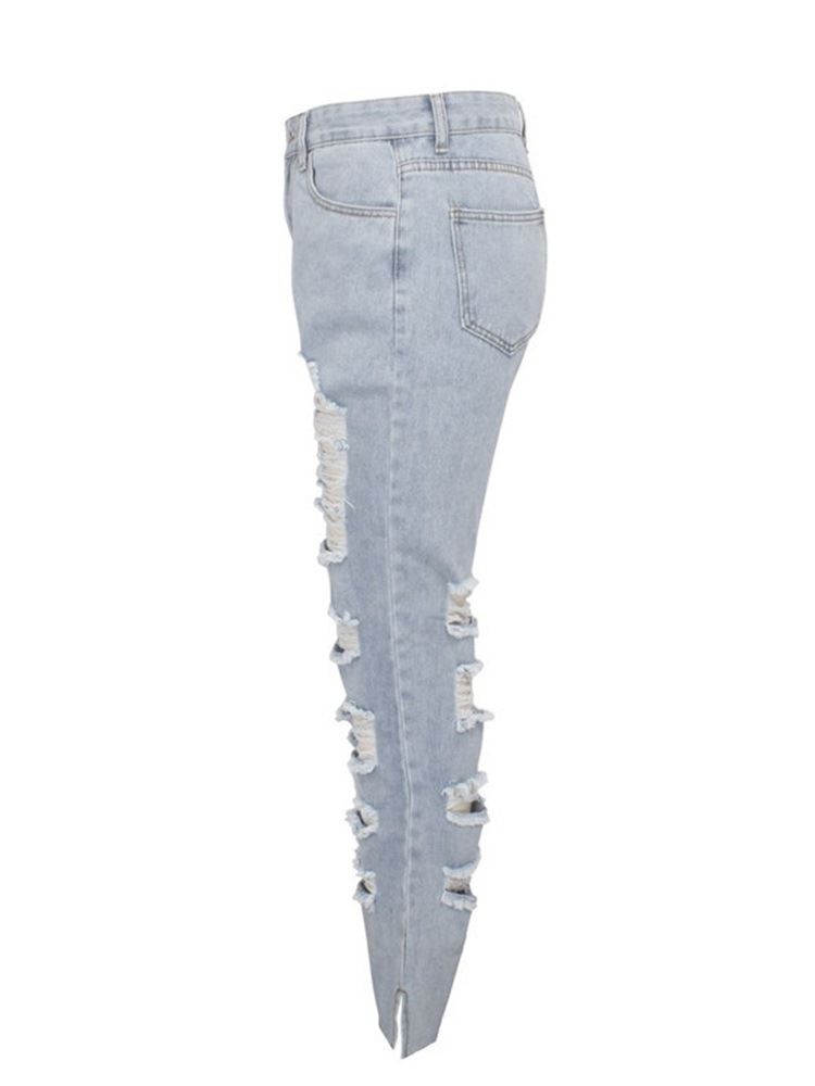 Damen-loch Slim Worn Jeans