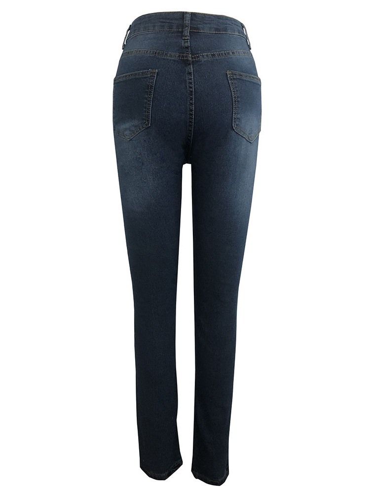 Damen-pocket-reißverschluss-bleistifthose Skinny Jeans