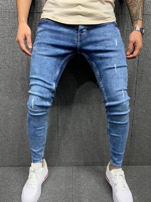 Einfache Bleistifthose Mit Mittlerer Taille Europäische Herrenjeans